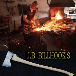 J B Billhooks axe maker in foundry hammering in uk,