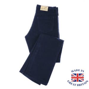 moleskin jeans navy on white background made in uk, british made moleskin jeans