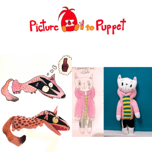 picture to puppet, custom puppets made to look like your childs drawing, british toys, toys and games uk, children's toys uk