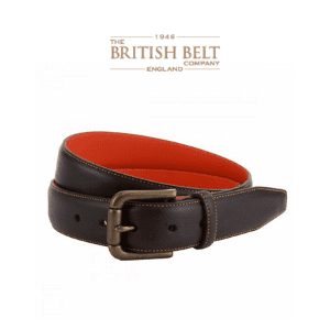 british belt company, brown belt with buckle and red inside by the british belt company, christmas gifts for him, british gifts for him, brithday gifts for men uk