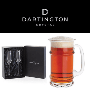 dartington crystal drinkware glasses in presentation box made in britain