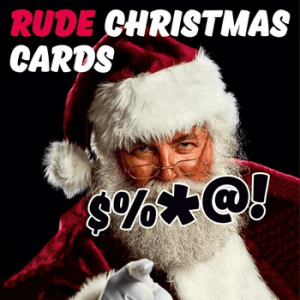 rude santa christmas card. Dean morris rude cards and wrapping paper