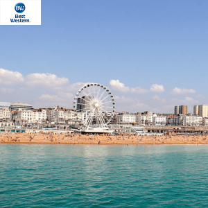 brighton beach and pier with ferris wheel, best western hotels brighton