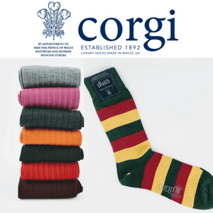 corgi luxury wool and knitted socks made in wales uk
