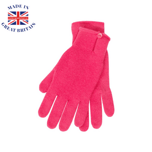 hot pink luxury cashmere gloves