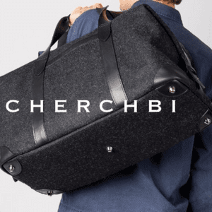 cherchbi men's bags black on a mans shoulder travelling