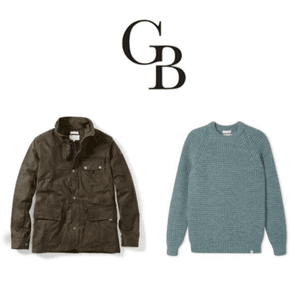 sir gordon bennett british made men's clothing, peregrine wax jacket and cable crew knitted jumper