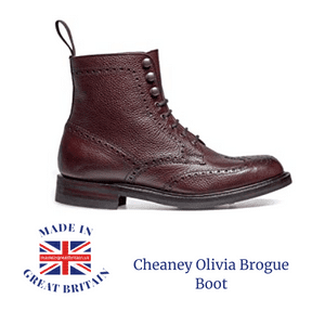 joseph cheaney and sons brown brogue boots olivia made in Great Britain shoe brand