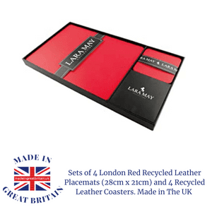 lara may red place matts and coasters made in britain