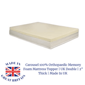Carousel 100% Orthopaedic Memory Foam Mattress TopperSmall Double2" Thick 