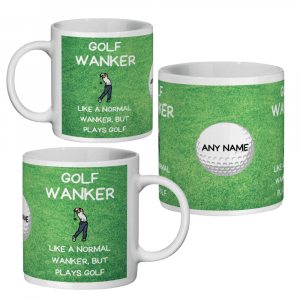 Golf Wanker Mug, Funny personalised golfer mug gift idea