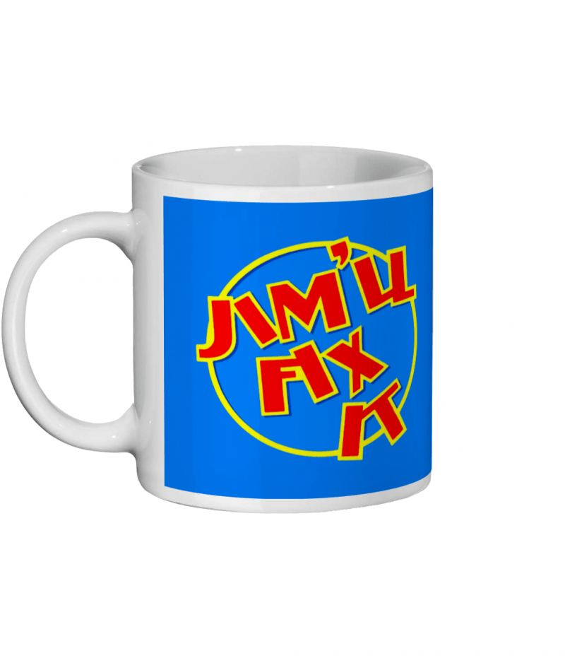 jim'll fix it mug, funny rude offensive gift, jimmy saville offensive mug