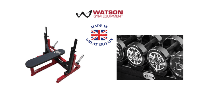 watson gym equipment, weight bench, dumb bells, made in britain