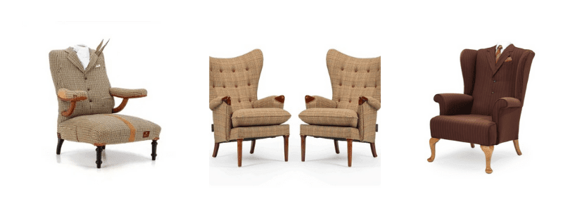 tweed designer chairs, rhubarb chairs