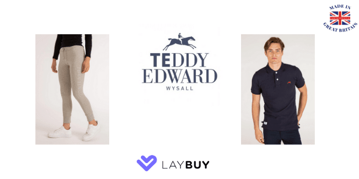 teddy edward clothing, women's sweatpants, womens lounge pants, men's polo shirt, made in britain, laybuy, laybuy uk store
