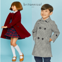 britannical london, luxury british made kids clothing, british made kids coats, girl and boy in british classic luxury coats, made in great britain