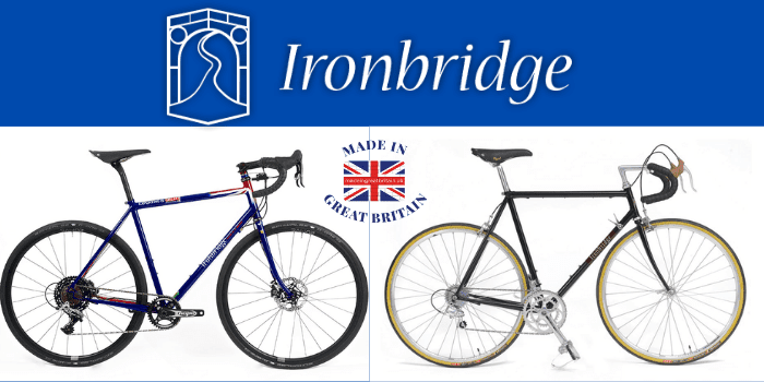 2 ironbridge bicycles alongside each other with made in greatbritain logo, british bicycles