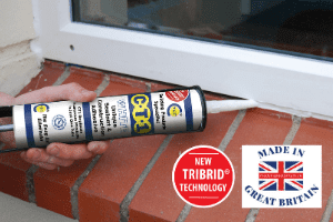 ct1 sealant and adhesive being used to seal a pvc window,