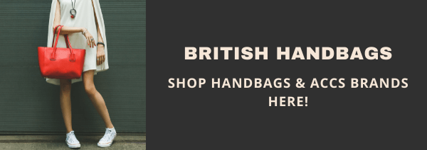 woman holding a red handbag, british made handbags and accessories, British business directory