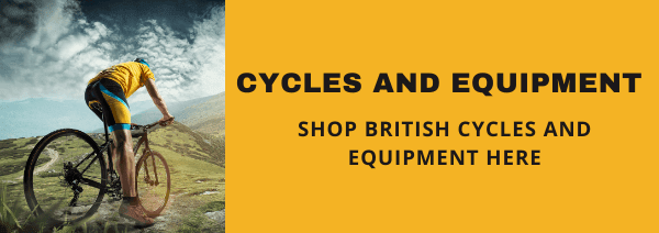 man on a racing cycle on the hills in Britain, british cycles and cycling equipment brands