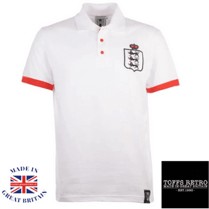 england football polo shirt by toffs retro made in great britain, world cup