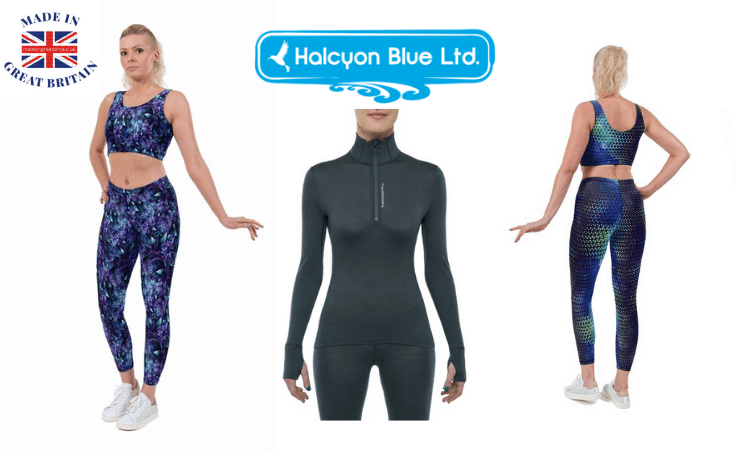 women's patterened lycra leggings and crop top gym wear by halcyon blue