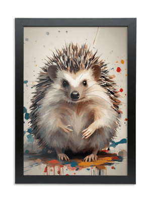 Hedgehog framed print in modern style