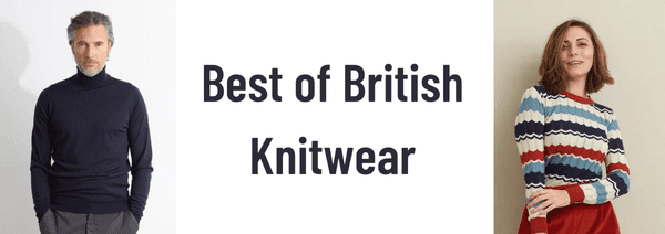 best of British knitwear, man in black british made jumper, palava womans knitwear