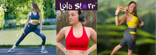 lola starr athleisure, woman wearing british made gymwear leggings and sports bra top