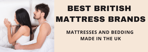 man and woman in a british made bed and mattress with made in uk duvet and pillow