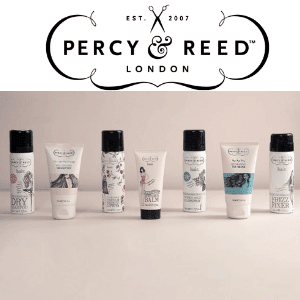 percy and reed haircare collection of shampoo conditioner bottles made in uk