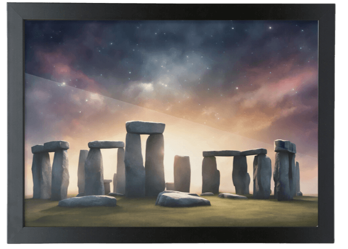 cosmic stonehenge art print, mystical stonehenge wall art