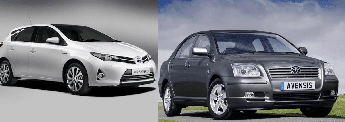 Car manufacturers in uk, toyota auris and toyota avensis